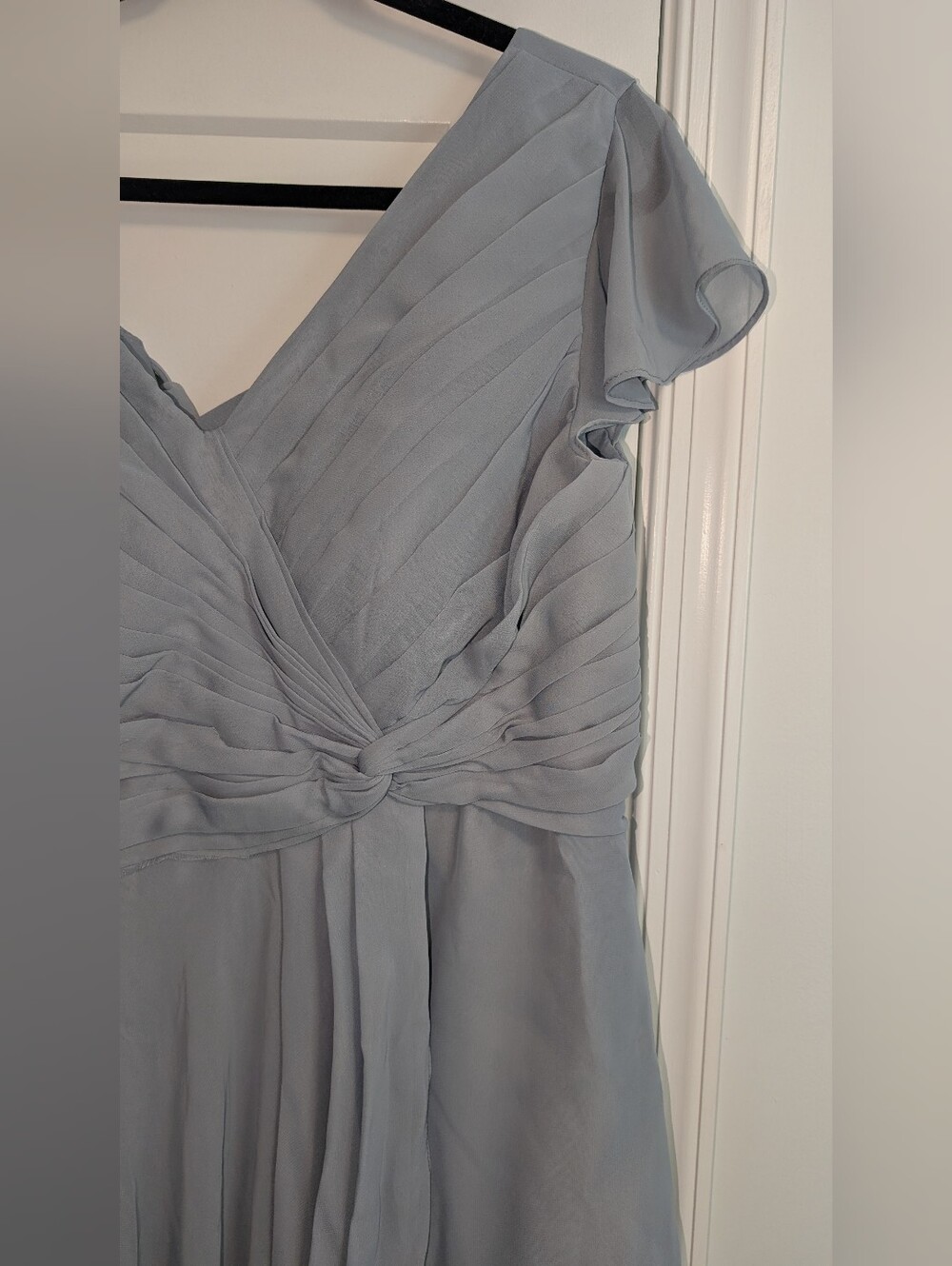 Dusty Blue Chiffon Midi Dress